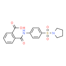 ChemSpider 2D Image | 2-{[4-(1-Pyrrolidinylsulfonyl)phenyl]carbamoyl}benzoic acid | C18H18N2O5S