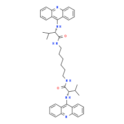 ChemSpider 2D Image | (2S,2'S)-N,N'-1,6-Hexanediylbis[2-(9-acridinylamino)-3-methylbutanamide] | C42H48N6O2