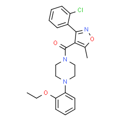 ChemSpider 2D Image | [3-(2-Chlorophenyl)-5-methyl-1,2-oxazol-4-yl][4-(2-ethoxyphenyl)-1-piperazinyl]methanone | C23H24ClN3O3