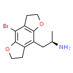 ChemSpider 2D Image | (2R)-1-(8-Bromo-2,3,6,7-tetrahydrofuro[2,3-f][1]benzofuran-4-yl)-2-propanamine | C13H16BrNO2