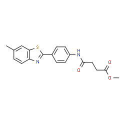 ChemSpider 2D Image | methyl 3-{[4-(6-methyl-1,3-benzothiazol-2-yl)phenyl]carbamoyl}propanoate | C19H18N2O3S