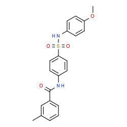 ChemSpider 2D Image | N-{4-[(4-Methoxyphenyl)sulfamoyl]phenyl}-3-methylbenzamide | C21H20N2O4S