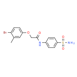 ChemSpider 2D Image | 2-(4-Bromo-3-methylphenoxy)-N-(4-sulfamoylphenyl)acetamide | C15H15BrN2O4S