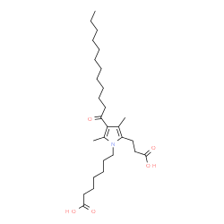 ChemSpider 2D Image | 7-[2-(2-Carboxyethyl)-4-dodecanoyl-3,5-dimethyl-1H-pyrrol-1-yl]heptanoic acid | C28H47NO5