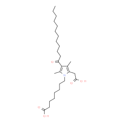 ChemSpider 2D Image | 8-[2-(Carboxymethyl)-4-dodecanoyl-3,5-dimethyl-1H-pyrrol-1-yl]octanoic acid | C28H47NO5