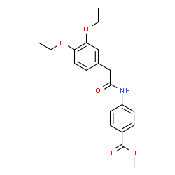 ChemSpider 2D Image | Methyl 4-{[(3,4-diethoxyphenyl)acetyl]amino}benzoate | C20H23NO5