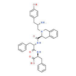 ChemSpider 2D Image | N-({(3S)-2-[(2S)-2-Amino-3-(4-hydroxyphenyl)propyl]-1,2,3,4-tetrahydro-3-isoquinolinyl}carbonyl)-L-phenylalanyl-L-phenylalanine | C37H40N4O5