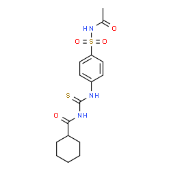 ChemSpider 2D Image | N-{[4-(Acetylsulfamoyl)phenyl]carbamothioyl}cyclohexanecarboxamide | C16H21N3O4S2