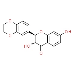 ChemSpider 2D Image | (2R,3R)-2-(2,3-Dihydro-1,4-benzodioxin-6-yl)-3,7-dihydroxy-2,3-dihydro-4H-chromen-4-one | C17H14O6
