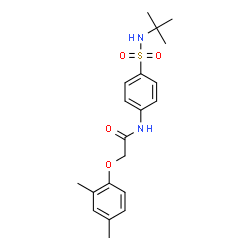 ChemSpider 2D Image | 2-(2,4-Dimethylphenoxy)-N-{4-[(2-methyl-2-propanyl)sulfamoyl]phenyl}acetamide | C20H26N2O4S
