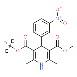 ChemSpider 2D Image | Methyl (~2~H_3_)methyl 2,6-dimethyl-4-(3-nitrophenyl)-1,4-dihydro-3,5-pyridinedicarboxylate | C17H15D3N2O6