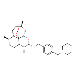 ChemSpider 2D Image | 1-[4-({[(3R,5aS,6R,9R,10S,12aR)-3,6,9-trimethyldecahydro-3,12-epoxy[1,2]dioxepino[4,3-i]isochromen-10-yl]oxy}methyl)benzyl]piperidine | C28H41NO5