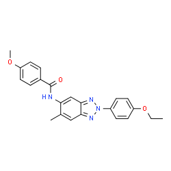 ChemSpider 2D Image | N-[2-(4-Ethoxyphenyl)-6-methyl-2H-benzotriazol-5-yl]-4-methoxybenzamide | C23H22N4O3