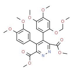 ChemSpider 2D Image | Dimethyl 4-[4,5-dimethoxy-2-(methoxymethoxy)phenyl]-5-(3,4-dimethoxyphenyl)-3,6-pyridazinedicarboxylate | C26H28N2O10