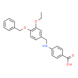 ChemSpider 2D Image | 4-{[4-(Benzyloxy)-3-ethoxybenzyl]amino}benzoic acid | C23H23NO4
