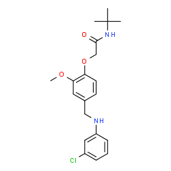 ChemSpider 2D Image | 2-(4-{[(3-Chlorophenyl)amino]methyl}-2-methoxyphenoxy)-N-(2-methyl-2-propanyl)acetamide | C20H25ClN2O3