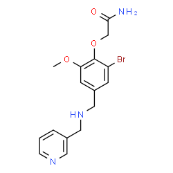ChemSpider 2D Image | 2-(2-Bromo-6-methoxy-4-{[(3-pyridinylmethyl)amino]methyl}phenoxy)acetamide | C16H18BrN3O3