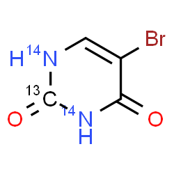 ChemSpider 2D Image | 5-Bromo-2,4(1H,3H)-(2-~13~C,~14~N_2_)pyrimidinedione | C313CH3Br14N2O2