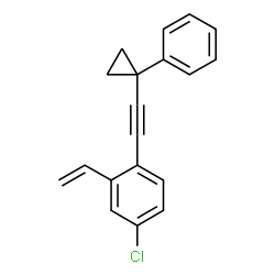 ChemSpider 2D Image | 4-Chloro-1-[(1-phenylcyclopropyl)ethynyl]-2-vinylbenzene | C19H15Cl