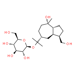 ChemSpider 2D Image | 2-[(3R,3aR,5R,8S,8aR)-8-Hydroxy-3-(hydroxymethyl)-8-methyldecahydro-5-azulenyl]-2-propanyl beta-D-glucopyranoside | C21H38O8