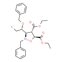 ChemSpider 2D Image | Diethyl (3R,4S,5S)-2-benzyl-3-[(1R)-1-(benzyloxy)-2-fluoroethyl]-1,2-oxazolidine-4,5-dicarboxylate | C25H30FNO6