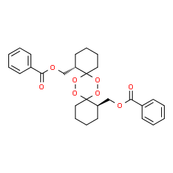 ChemSpider 2D Image | (1R,10S)-7,8,15,16-tetraoxadispiro[5.2.5.2]hexadecane-1,10-diyldimethanediyl dibenzoate | C28H32O8