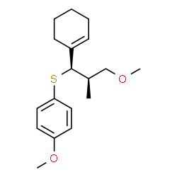 ChemSpider 2D Image | 1-{[(1R,2R)-1-(1-Cyclohexen-1-yl)-3-methoxy-2-methylpropyl]sulfanyl}-4-methoxybenzene | C18H26O2S