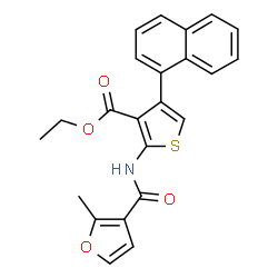 ChemSpider 2D Image | Ethyl 2-[(2-methyl-3-furoyl)amino]-4-(1-naphthyl)-3-thiophenecarboxylate | C23H19NO4S
