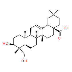 ChemSpider 2D Image | (3beta,8alpha,10alpha,14beta)-3,23-Dihydroxyolean-12-en-28-oic acid | C30H48O4