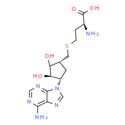 ChemSpider 2D Image | [(1R,3R,4S)-4-(6-Amino-9H-purin-9-yl)-2,3-dihydroxycyclopentyl]-L-methionine | C15H22N6O4S