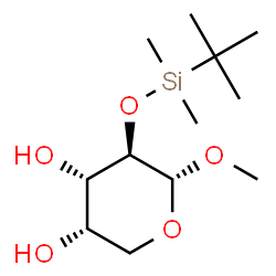 ChemSpider 2D Image | Methyl 2-O-[dimethyl(2-methyl-2-propanyl)silyl]-alpha-L-arabinopyranoside | C12H26O5Si
