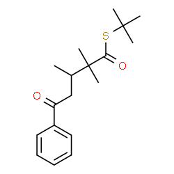 ChemSpider 2D Image | S-(2-Methyl-2-propanyl) 2,2,3-trimethyl-5-oxo-5-phenylpentanethioate | C18H26O2S