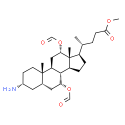 ChemSpider 2D Image | Methyl (3alpha,5beta,7alpha,12alpha)-3-amino-7,12-bis(formyloxy)cholan-24-oate | C27H43NO6