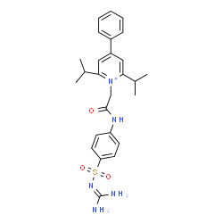 ChemSpider 2D Image | 1-[2-({4-[(Diaminomethylene)sulfamoyl]phenyl}amino)-2-oxoethyl]-2,6-diisopropyl-4-phenylpyridinium | C26H32N5O3S