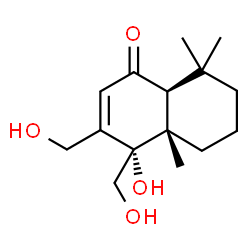 ChemSpider 2D Image | (4S,4aS,8aS)-4-Hydroxy-3,4-bis(hydroxymethyl)-4a,8,8-trimethyl-4a,5,6,7,8,8a-hexahydro-1(4H)-naphthalenone | C15H24O4