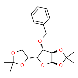 ChemSpider 2D Image | (3aR,5R,6S,6aR)-6-(Benzyloxy)-5-[(4S)-2,2-dimethyl-1,3-dioxolan-4-yl]-2,2-dimethyltetrahydrofuro[2,3-d][1,3]dioxole | C19H26O6