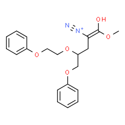ChemSpider 2D Image | (1E)-1-Hydroxy-1-methoxy-5-phenoxy-4-(2-phenoxyethoxy)-1-pentene-2-diazonium | C20H23N2O5