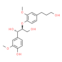 ChemSpider 2D Image | (7S,8S)-4,7,9,9'-Tetrahydroxy-3,3'-dimethoxy-8-O-4'-neolignan | C20H26O7