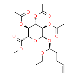 ChemSpider 2D Image | (1S)-1-Ethoxy-4-penten-1-yl methyl 2,3,4-tri-O-acetyl-beta-D-glucopyranosiduronate | C20H30O11