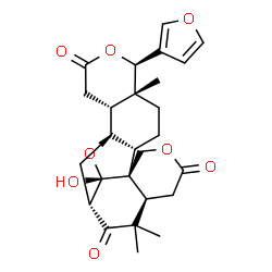 ChemSpider 2D Image | (1S,2R,6R,7R,10R,11S,16S,19S,20S)-6-(3-Furyl)-20-hydroxy-7,17,17-trimethyl-5,13,21-trioxahexacyclo[17.2.1.0~1,10~.0~2,7~.0~11,16~.0~11,20~]docosane-4,14,18-trione | C26H30O8