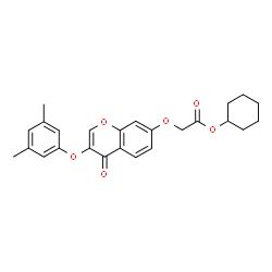 ChemSpider 2D Image | Cyclohexyl {[3-(3,5-dimethylphenoxy)-4-oxo-4H-chromen-7-yl]oxy}acetate | C25H26O6