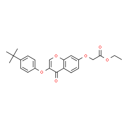ChemSpider 2D Image | Ethyl {[3-(4-tert-butylphenoxy)-4-oxo-4H-chromen-7-yl]oxy}acetate | C23H24O6