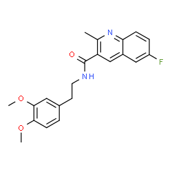 ChemSpider 2D Image | N-[2-(3,4-Dimethoxyphenyl)ethyl]-6-fluoro-2-methyl-3-quinolinecarboxamide | C21H21FN2O3