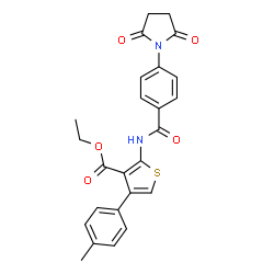 ChemSpider 2D Image | ethyl 2-(4-(2,5-dioxopyrrolidin-1-yl)benzamido)-4-p-tolylthiophene-3-carboxylate | C25H22N2O5S