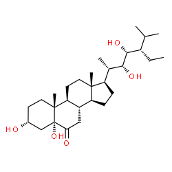 ChemSpider 2D Image | (3alpha,5alpha,22R,23R)-3,5,22,23-Tetrahydroxystigmastan-6-one | C29H50O5