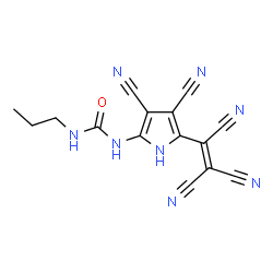 ChemSpider 2D Image | 1-[3,4-Dicyano-5-(tricyanovinyl)-1H-pyrrol-2-yl]-3-propylurea | C15H10N8O