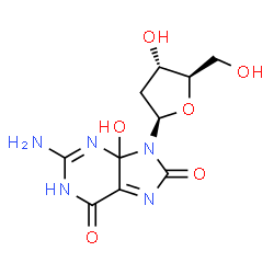 ChemSpider 2D Image | 2'-Deoxy-4-hydroxy-8-oxoguanosine | C10H13N5O6