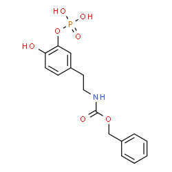 ChemSpider 2D Image | Benzyl {2-[4-hydroxy-3-(phosphonooxy)phenyl]ethyl}carbamate | C16H18NO7P