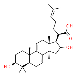 ChemSpider 2D Image | (3beta,16alpha)-3,16-Dihydroxylanosta-7,9(11),24-trien-21-oic acid | C30H46O4