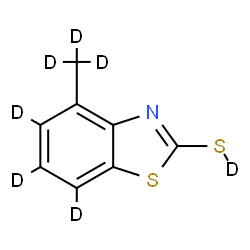ChemSpider 2D Image | 4-(~2~H_3_)Methyl(~2~H_3_)-1,3-benzothiazole-2-(~2~H)thiol | C8D7NS2